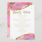 ピンクブルーと金ゴールドゲード | ウェディング メニュー (正面/裏面)