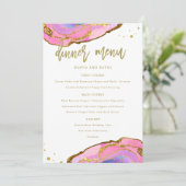 ピンクブルーと金ゴールドゲード | ウェディング メニュー (スタンド正面)