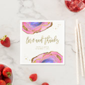 ピンクブルーと金ゴールドゲ結婚ードの愛と感謝してい スタンダードカクテルナプキン (インサイチュ)