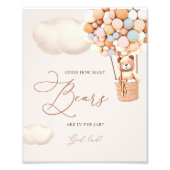 ピンクブルーのクマの気球はクマの数を推測 フォトプリント            (正面)