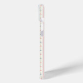 ピンクブルーの水彩花柄ストライプ Case-Mate iPhoneケース (裏面 / 左)