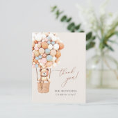 ピンクブルーの赤ちゃんシャワーをお待ちしております ポストカード (スタンド正面)