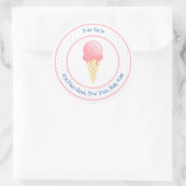 ピンクブルーアイスクリームコーンビジネスカスタム ラウンドシール (バッグ)