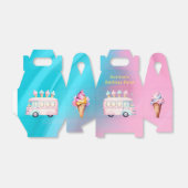 ピンクブルーアイスクリームトラック誕生日パーティー フェイバーボックス (折り畳みなし)