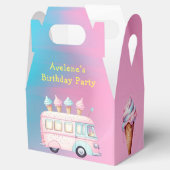 ピンクブルーアイスクリームトラック誕生日パーティー フェイバーボックス (オープン)