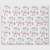 ピンクブルーアイスクリーム ラッピングペーパー (フラット)