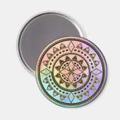 ピンクブルーアクアパープルマンダラ マグネット (正面/裏面)