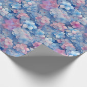 ピンクブルーアジサイフローライン開花 ラッピングペーパー (角)