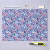 ピンクブルーアジサイフローライン開花 薄葉紙 (クラフト)