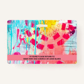 ピンクブルーアートフォトロゴドクター病院スタッフID バッジ (裏面)