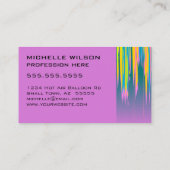 ピンクブルーイエローウォーター絵を描カラー 名刺 (裏面)