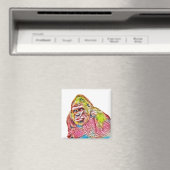 ピンクブルーイエローゴリラ絵画ズ マグネット (インサイチュ (食洗機))