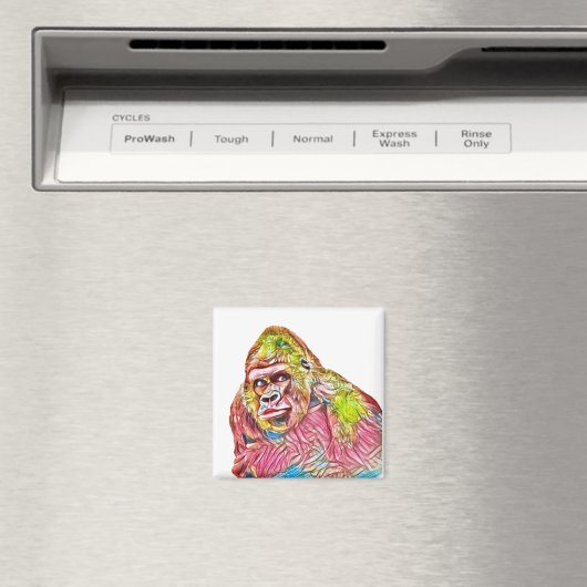 ピンクブルーイエローゴリラ絵画ズ マグネット (インサイチュ (食洗機))