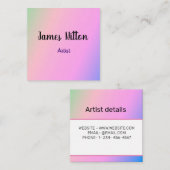 ピンクブルーイエローテクスチャ抽象芸術名刺 コーリングカード (正面/裏面)