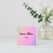 ピンクブルーイエローテクスチャ抽象芸術名刺 コーリングカード (スタンド正面)