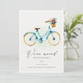 ピンクブルーイエローフローラサイクル移動カード サンキューカード (スタンド正面)