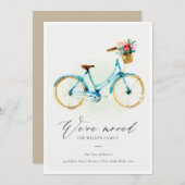 ピンクブルーイエローフローラサイクル移動カード サンキューカード (正面/裏面)