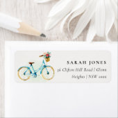 ピンクブルーイエローフローラバイク私たちはアドレスを移動 ラベル (インサイチュ)