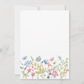ピンクブルーイエローフローラワイルドフラワーブライダルシャワー 招待状 (裏面)