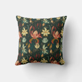 ピンクブルーイエローフローラ植物模様 クッション (裏面)