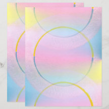 ピンクブルーイエローブレンド&円スクラップブック紙