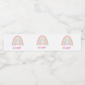 ピンクブルーイエローボーホレインボーオーベビーシャワー ペットボトルラベル (シングルラベル)