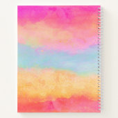 ピンクブルーイエローレインボーストライプ抽象芸術 ノートブック (裏面)