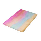 ピンクブルーイエローレインボーストライプ抽象芸術 バスマット (アングル)