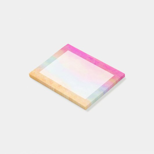 ピンクブルーイエローレインボーストライプ抽象芸術 ポストイット (アングル)