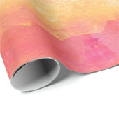 ピンクブルーイエローレインボーストライプ抽象芸術 ラッピングペーパー (ロールコーナー)