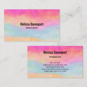 ピンクブルーイエローレインボーストライプ抽象芸術 名刺 (正面/裏面)