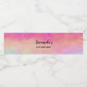 ピンクブルーイエローレインボーストライプ誕生日 ペットボトルラベル (シングルラベル)