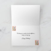 ピンクブルーイエローワイルドフラワー誕生日 カード (内部)