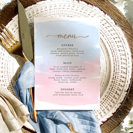 ピンクブルーウォーターのカラー金ゴールド メニュー