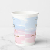 ピンクブルーウォーターカラーチームガールチームボーイ 紙コップ (右)