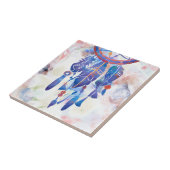 ピンクブルーウォーターカラードリームキャッチャーモダンボー保 タイル (側面)