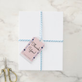 ピンクブルーウォーターカラーバラつる植物コテージ結婚ズ ギフトタグ (より糸付き)