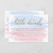 ピンクブルーウォーターカラーリトル詳細挿入カード エンクロージャーカード (正面/裏面)