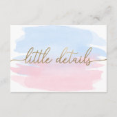 ピンクブルーウォーターカラーリトル詳細挿入カード エンクロージャーカード (裏面)