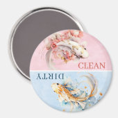 ピンクブルーウォーターカラー金ゴールドコイ魚食洗機 マグネット (正面/裏面)