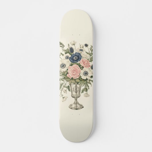 ピンクブルーウォーター絵を描カラーミュージックノートトレブルクレフ、 音符記号 スケートボード (正面)