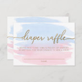 ピンクブルーウォーター色おむつラッフルチケット エンクロージャーカード (正面/裏面)