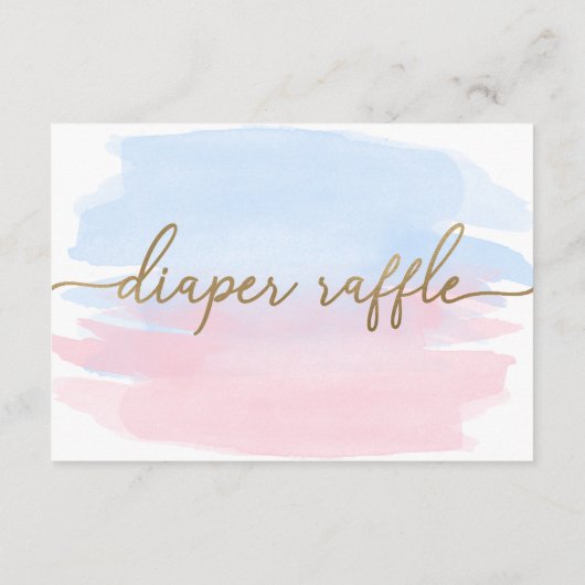 ピンクブルーウォーター色おむつラッフルチケット エンクロージャーカード (裏面)