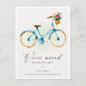 ピンクブルーエレガントイエローフローラバイク ポストカード (正面)