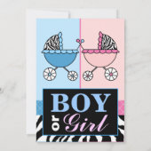 ピンクブルーエレガントゼブラジェンダーリビールパーティー招待状 招待状 (裏面)