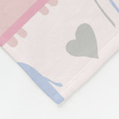 ピンクブルーエレファントレインボーズ子供部屋 フリースブランケット (角)