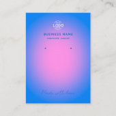 ピンクブルーオーラモダンイヤリングディスプレイカード 名刺 (正面)