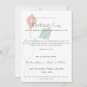 ピンクブルーカイトキッズ活動クラス招待状テンプレート 招待状 (正面)