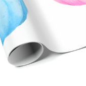 ピンクブルーカボチャ感謝祭ジェンダーのリビールパーティー ラッピングペーパー (ロールコーナー)