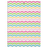 ピンクブルーカラフルグリーンイエローシェブロンストライプ クリップボード (裏面)